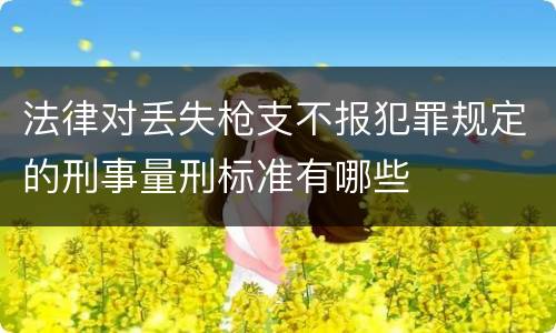 法律对丢失枪支不报犯罪规定的刑事量刑标准有哪些