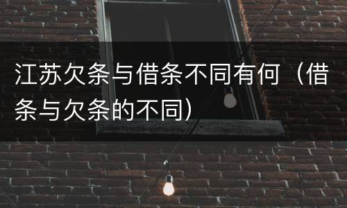 江苏欠条与借条不同有何（借条与欠条的不同）