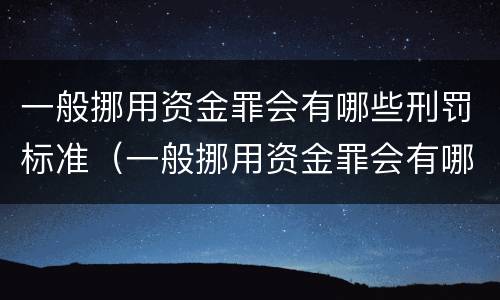 一般挪用资金罪会有哪些刑罚标准（一般挪用资金罪会有哪些刑罚标准呢）
