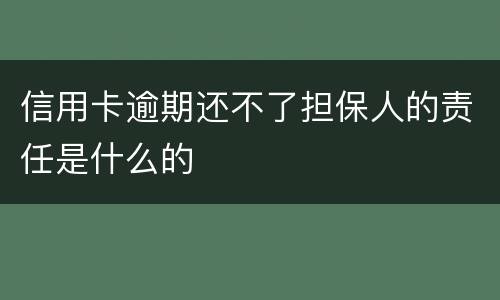 信用卡逾期还不了担保人的责任是什么的
