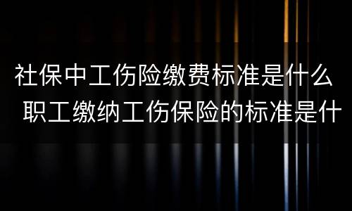 社保中工伤险缴费标准是什么 职工缴纳工伤保险的标准是什么
