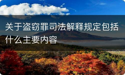 关于盗窃罪司法解释规定包括什么主要内容