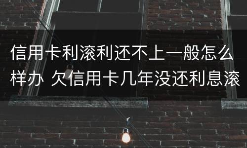 信用卡利滚利还不上一般怎么样办 欠信用卡几年没还利息滚到十几万