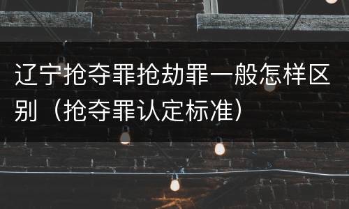 辽宁抢夺罪抢劫罪一般怎样区别（抢夺罪认定标准）