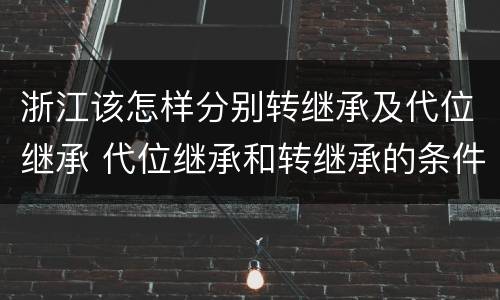 浙江该怎样分别转继承及代位继承 代位继承和转继承的条件