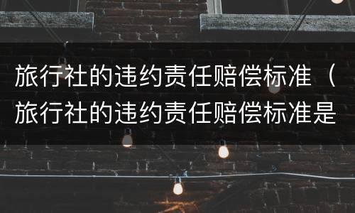 旅行社的违约责任赔偿标准（旅行社的违约责任赔偿标准是什么）