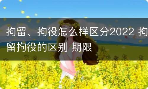 拘留、拘役怎么样区分2022 拘留拘役的区别 期限