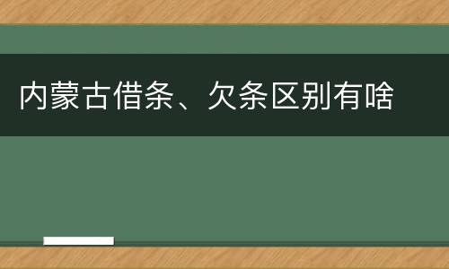 内蒙古借条、欠条区别有啥