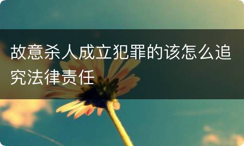 故意杀人成立犯罪的该怎么追究法律责任