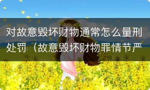 对故意毁坏财物通常怎么量刑处罚（故意毁坏财物罪情节严重的标准）