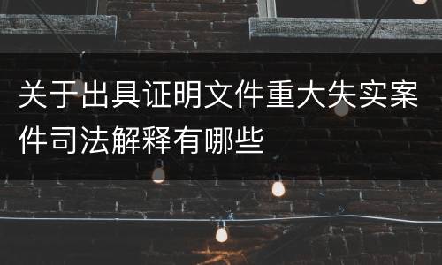 关于出具证明文件重大失实案件司法解释有哪些