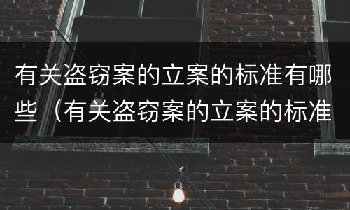 有关盗窃案的立案的标准有哪些（有关盗窃案的立案的标准有哪些呢）