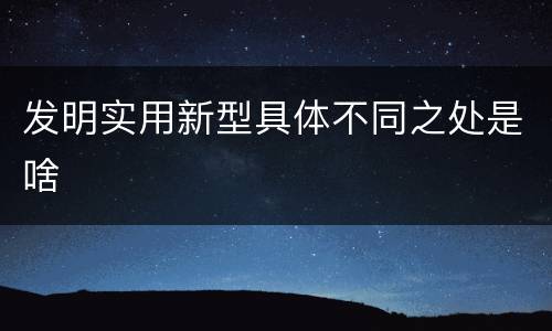 发明实用新型具体不同之处是啥