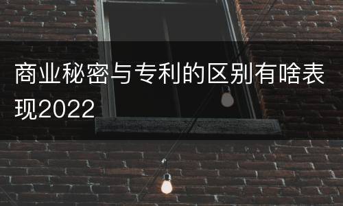 商业秘密与专利的区别有啥表现2022