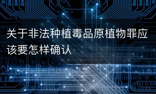关于非法种植毒品原植物罪应该要怎样确认