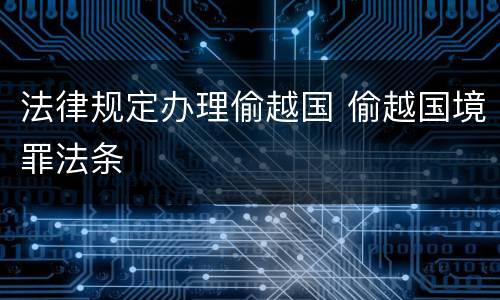 法律规定办理偷越国 偷越国境罪法条