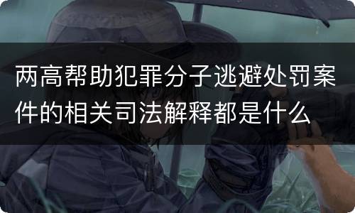 两高帮助犯罪分子逃避处罚案件的相关司法解释都是什么