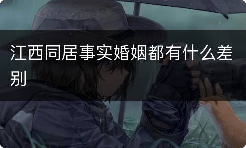 江西同居事实婚姻都有什么差别