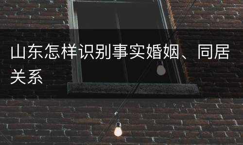 山东怎样识别事实婚姻、同居关系