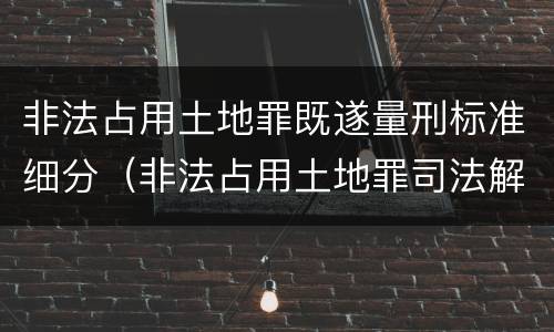 非法占用土地罪既遂量刑标准细分（非法占用土地罪司法解释）