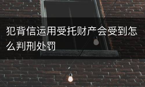 犯背信运用受托财产会受到怎么判刑处罚