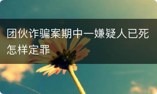 团伙诈骗案期中一嫌疑人已死怎样定罪