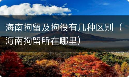 海南拘留及拘役有几种区别（海南拘留所在哪里）