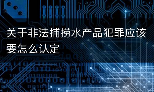 关于非法捕捞水产品犯罪应该要怎么认定