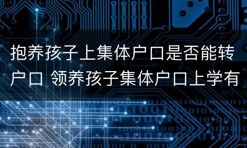 抱养孩子上集体户口是否能转户口 领养孩子集体户口上学有影响吗
