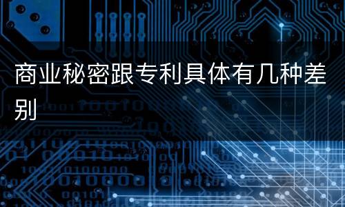商业秘密跟专利具体有几种差别