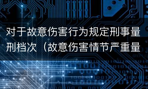 对于故意伤害行为规定刑事量刑档次（故意伤害情节严重量刑标准）