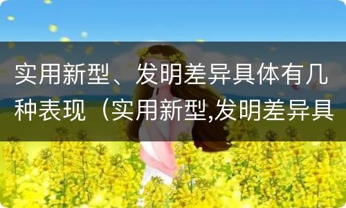 实用新型、发明差异具体有几种表现（实用新型,发明差异具体有几种表现形式）
