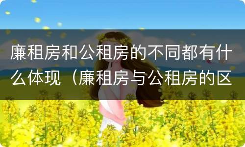 廉租房和公租房的不同都有什么体现（廉租房与公租房的区别在哪里）