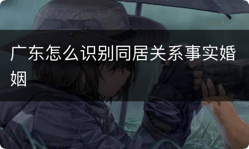 广东怎么识别同居关系事实婚姻