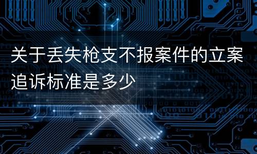 关于丢失枪支不报案件的立案追诉标准是多少