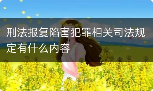 刑法报复陷害犯罪相关司法规定有什么内容
