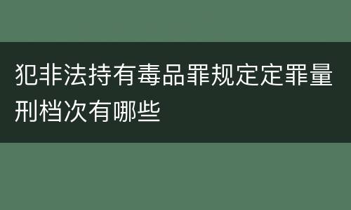 犯非法持有毒品罪规定定罪量刑档次有哪些