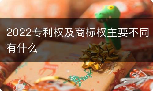 2022专利权及商标权主要不同有什么