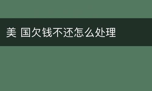 美 国欠钱不还怎么处理