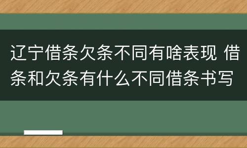 辽宁借条欠条不同有啥表现 借条和欠条有什么不同借条书写