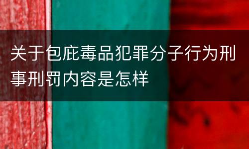 关于包庇毒品犯罪分子行为刑事刑罚内容是怎样