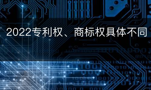 2022专利权、商标权具体不同