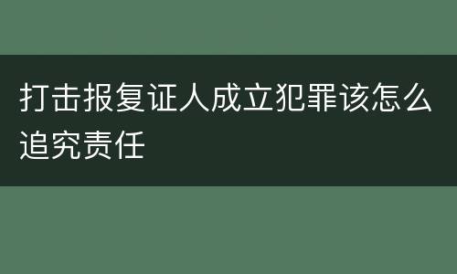 打击报复证人成立犯罪该怎么追究责任
