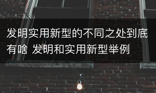 发明实用新型的不同之处到底有啥 发明和实用新型举例