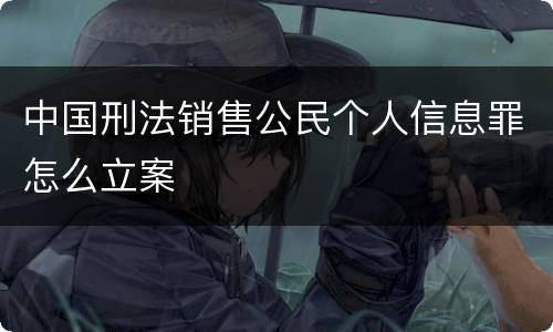 中国刑法销售公民个人信息罪怎么立案