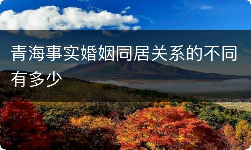 青海事实婚姻同居关系的不同有多少