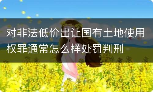 对非法低价出让国有土地使用权罪通常怎么样处罚判刑