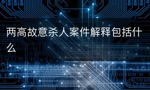 两高故意杀人案件解释包括什么