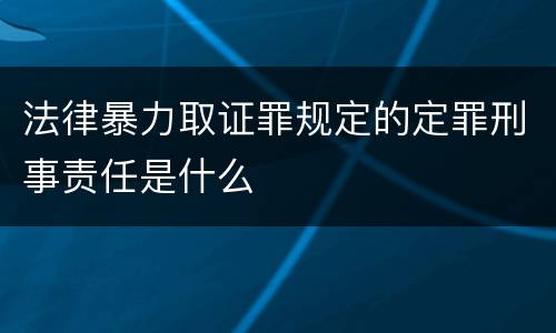 法律暴力取证罪规定的定罪刑事责任是什么