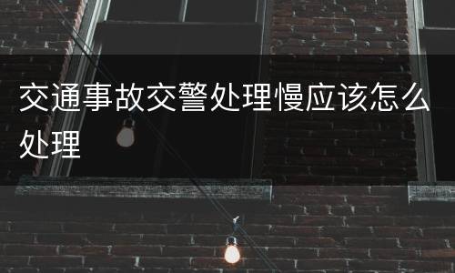 交通事故交警处理慢应该怎么处理
